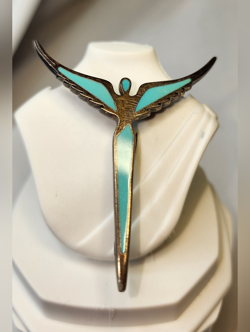 Steven Lavaggi "Angel of Reconciliation"Pin & Pendant,Sterling Silver,Turquoise
